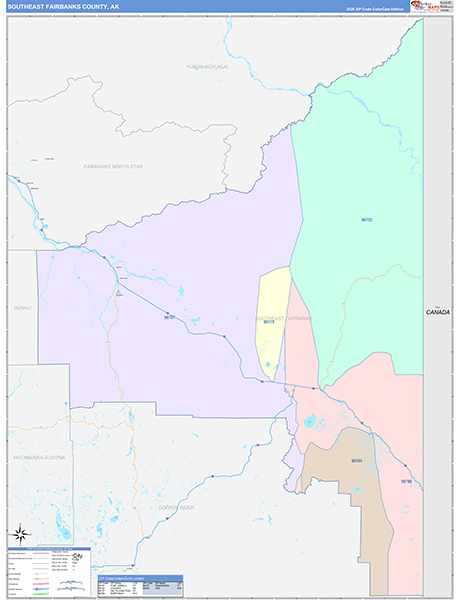 Southeast Fairbanks Borough (County), AK Wall Map